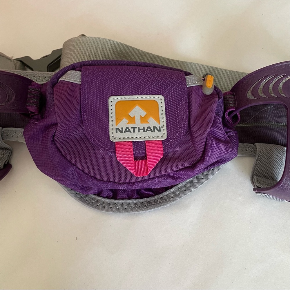 PURPLE and pink sports hydration belt